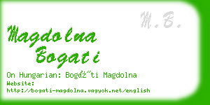 magdolna bogati business card